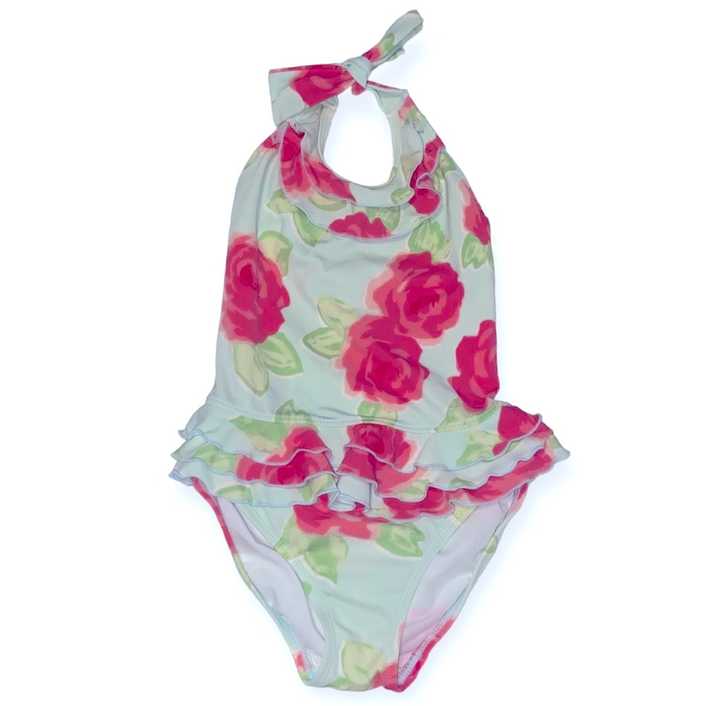 Janie and Jack Girls Retro Rose One Piece Swimsuit in a Size 6